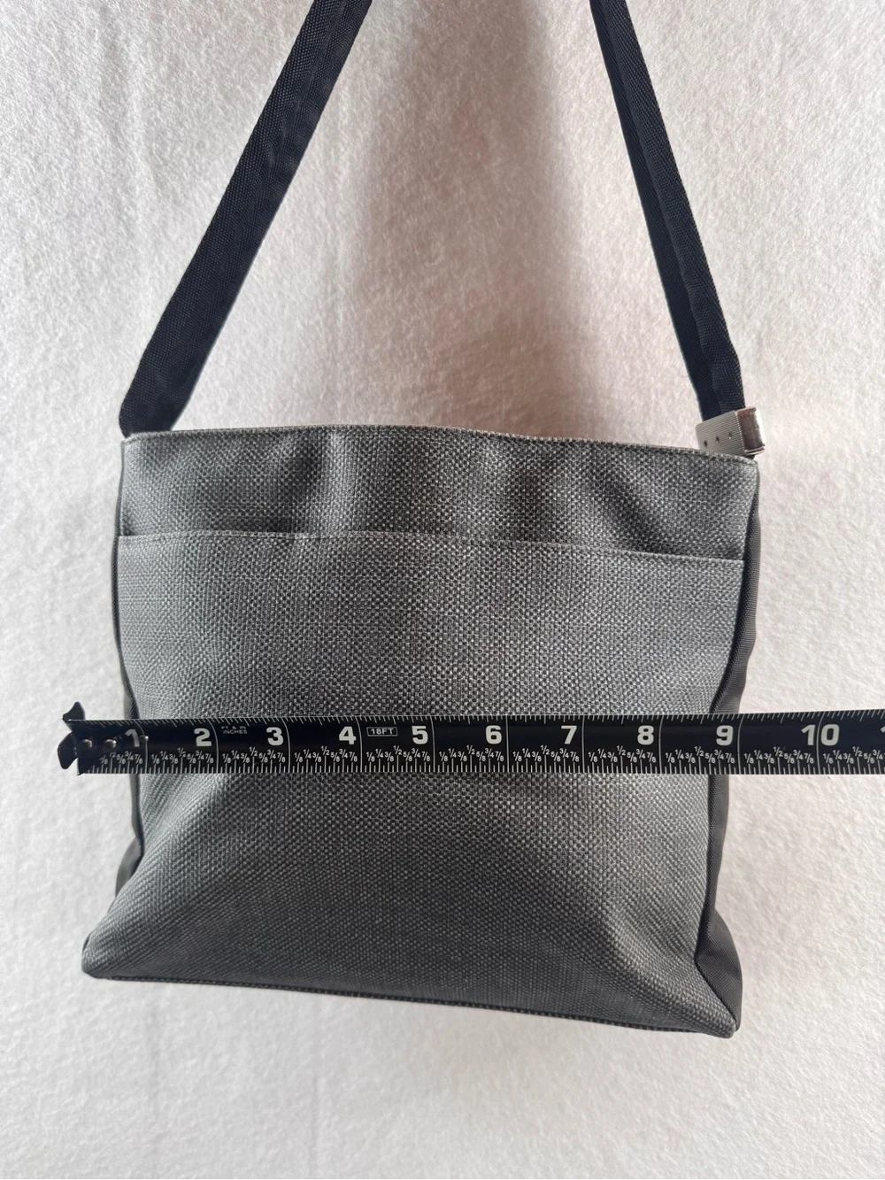 Mondani Gray Woven Crossbody Shoulder Bag